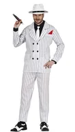 Stroje karnawałowe - STRÓJ GANGSTERA BIAŁY W PASKI-L - miniaturka - grafika 1