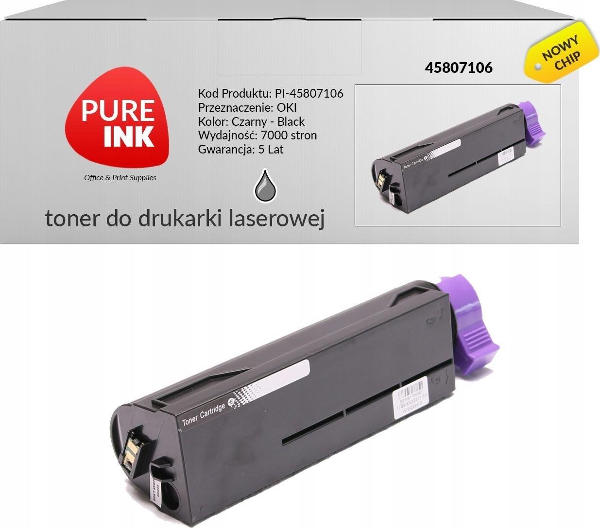 Toner Pureink Black Zamiennik 45807106