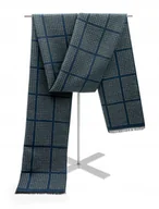 Apaszki i szaliki męskie - Szal Szalik Męski Zimowy Krata Frędzle Granat - miniaturka - grafika 1