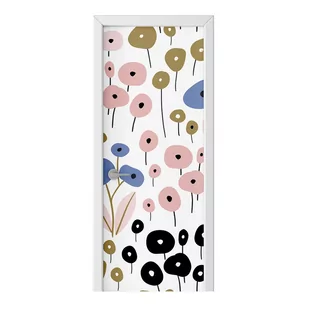 Naklejka na drzwi HOMEPRINT Abstrakcyjny kwiat maku 75x205 cm - Naklejki na ścianę - miniaturka - grafika 1