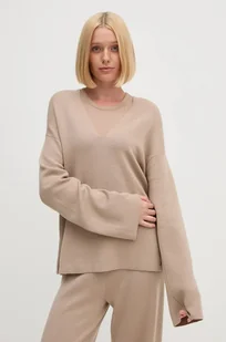 Calvin Klein sweter wełniany damski kolor szary  K20K207442 - Swetry damskie - miniaturka - grafika 1