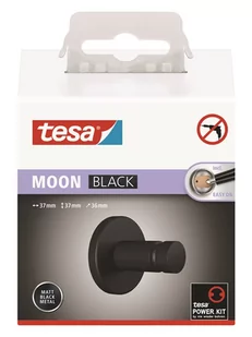 tesa Moon Black towel hook self-adhesive - Akcesoria łazienkowe - miniaturka - grafika 1