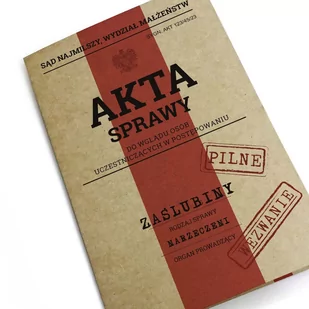 Zaproszenie na ślub  5 szt.  Akta sprawy, koperta eco 63961 - Kartki okolicznościowe i zaproszenia - miniaturka - grafika 1
