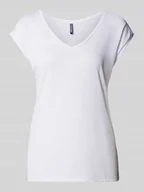 Koszulki i topy damskie - T-shirt z dekoltem w serek model ‘KAMALA’ - miniaturka - grafika 1