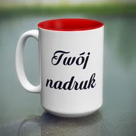 Kubki - Duży kubek XXL z czerwonym wnętrzem z Twoim nadrukiem - miniaturka - grafika 1