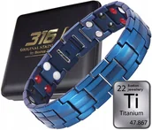 Bransolety męskie - TYTANOWA ZDROWOTNA BRANSOLETA MĘSKA MAGNETYCZNA MOCNA CZYSTY TYTAN ORYGINAŁ - miniaturka - grafika 1