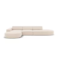 Narożniki - Beżowa aksamitna sofa narożna (lewy narożnik) Jodie - Micadoni Home - miniaturka - grafika 1