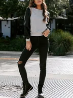 Bluzy damskie - LA Angels Bluza w kolorze szaro-czarnym - miniaturka - grafika 1