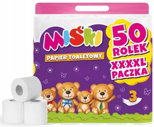 Papier toaletowy 50R MIŚKI 3W - 50 Rolek - Papier toaletowy - miniaturka - grafika 1