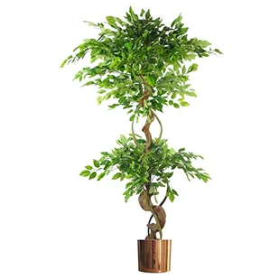 Leaf Realistyczne sztuczne japońskie drzewo fruticosa fikus, skręcona duża miedź, 150 cm - Sztuczne drzewka - miniaturka - grafika 1
