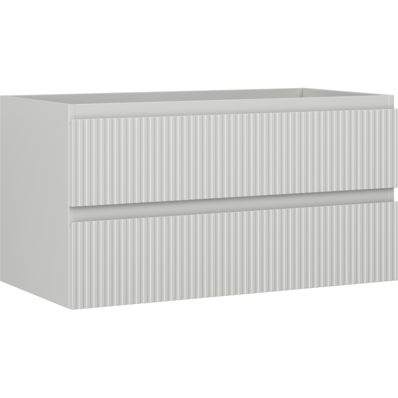 Mexen Rivel szafka łazienkowa podumywalkowa 90 cm, 2 szuflady, ryflowana , szara mat - 91A20-09047-2-BFF62