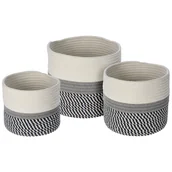 Pudła i pojemniki do przechowywania - Kosz Do Przechowywania Z Bawełny, 3 Sztuki - miniaturka - grafika 1