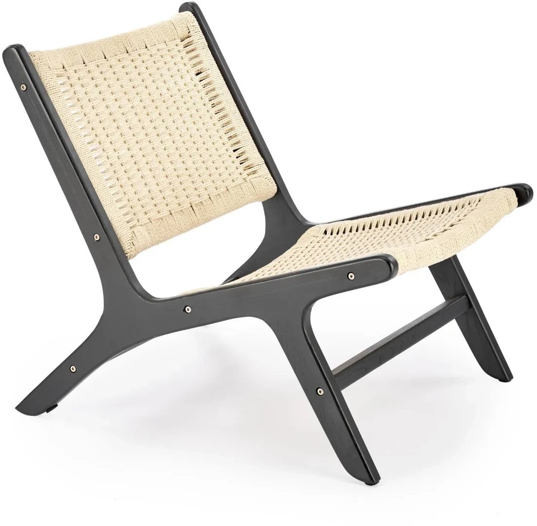 Fotel FODEN czarny/naturalny HALMAR