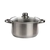 Garnki - Garnek nierdzewny Fabio 3,6 l 20 cm z szklaną pokrywą srebrny - miniaturka - grafika 1