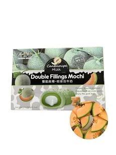 Mochi z podwójnym nadzieniem melon i śmietanka double filling japońskie owocowe ciastka ryżowe180g - Ciastka - miniaturka - grafika 1