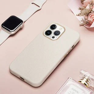 Dux Ducis Roma skórzane etui do iPhone 13 Pro elegancki pokrowiec z naturalnej skóry biały - Etui i futerały do telefonów - miniaturka - grafika 10