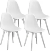 Krzesła - 4x Krzesła Design Białe Krzesło Do Jadalni Plastikowe Zestaw Skandynawski [en.casa] - miniaturka - grafika 1