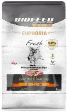 BIOFEED Euphoria Fresh Adult Mini & Small Wieprzowina z gęsią - sucha karma dla psa - 8kg
