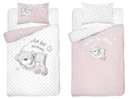 Pościel dla dzieci - Pościel dziecięca dwustronna Miś na Księżycu różowo-biała – 90x120 cm – MAYAMOO - miniaturka - grafika 1