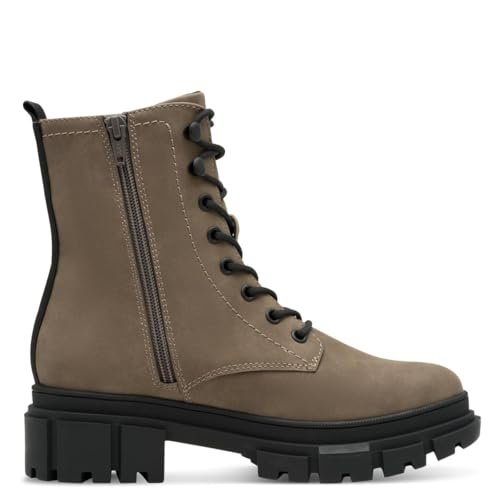 s.Oliver Damskie sztyblety Lace Boot Flat 5-25214-41, ciemnoszarobrązowy., 38 EU