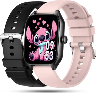 Zegarek SMARTWATCH na Komunię Rubicon RNCF03 black / 2 paski - Smartwatch - miniaturka - grafika 1