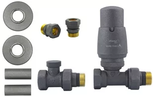 Varioterm Zawór termostatyczny ELEGANT prosty All in One - grafit strukturalny miedziana - CU 15 mm AELGS0205C/FP(Cu) - Zawory i kraniki - miniaturka - grafika 1