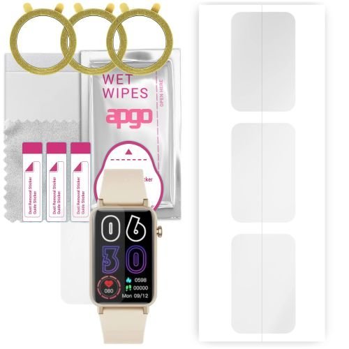 3x folia ochronna hydrożelowa do Kumi U3 - apgo Smartwatch Hydrogel Protection Ochrona na ekran smartwatcha