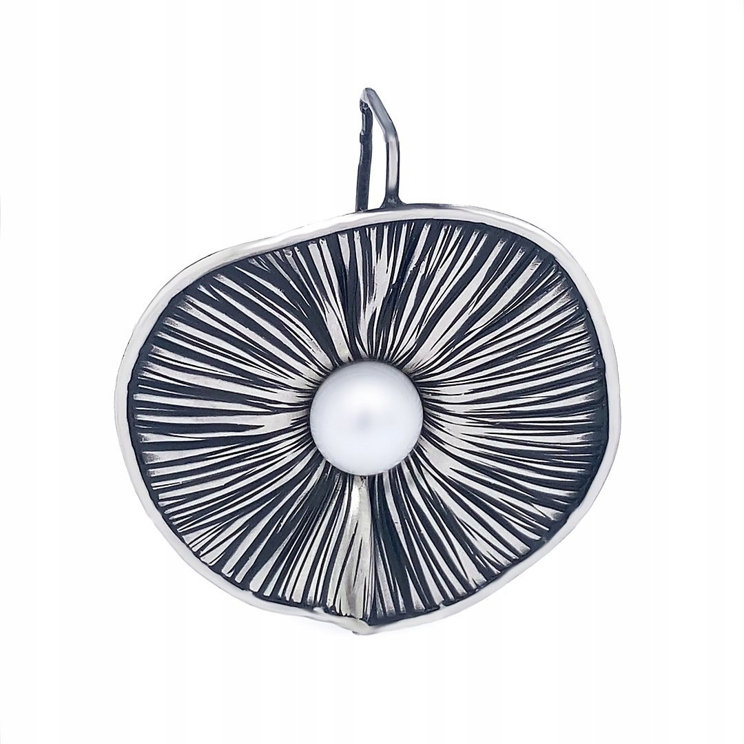 Zawieszka srebrna z perłą Solaris, rękodzieło