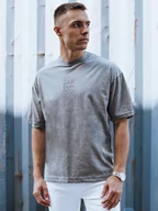 Koszulki męskie - T-shirt męski z nadrukiem ciemnoszary Dstreet RX5523 - miniaturka - grafika 1