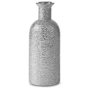 Wazon EUROFIRANY Riso 16 x 11 x 40 cm Srebrny - Wazony i flakony - miniaturka - grafika 1