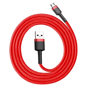 Baseus Cafule Cable wytrzymały nylonowy kabel przewód USB / micro USB QC3.0 2.4A 1M czerwony (CAMKLF-B09) - Kable USB - miniaturka - grafika 2