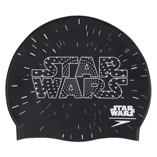 Czapki i chusty sportowe męskie - Speedo Star Wars slogan Cap Junior Black/White 2018 czepek pływacki 8-08386C353 - grafika 1