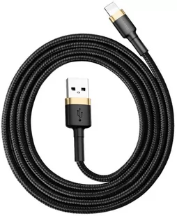 KABEL USB-A -> Lightning / iPhone Baseus Cafule CALKLF-BV1 100cm Apple 2.4A CZARNO-ZŁOTY W OPLOCIE - Ładowarki do telefonów - miniaturka - grafika 3