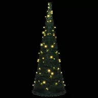 Choinki - vidaXL vidaXL Sztuczna choinka z girlandy z lampkami LED, zielona, 180 cm - miniaturka - grafika 1