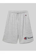 Spodnie sportowe damskie - Szorty z dzianiny dresowej o kroju regular fit z nadrukiem z logo - Champion - miniaturka - grafika 1