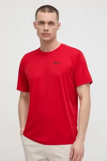 Koszulki męskie - Jack Wolfskin t-shirt sportowy Tech kolor czerwony gładki - grafika 1