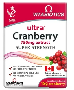 Vitabiotics Ultra Cranberry Żurawina 750mg Suplement Diety 30 Tabletek - Suplementy diety - miniaturka - grafika 1