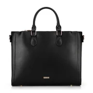 Torebki damskie - Damska torba na laptopa 14,5” z imitacji skóry czarna - miniaturka - grafika 1