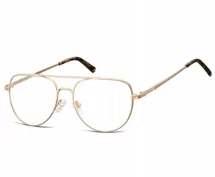Sunoptic Okulary oprawki korekcyjne pilotki zerówki 889B złote - Okulary korekcyjne, oprawki, szkła - miniaturka - grafika 1
