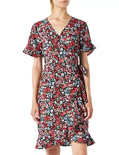 Only Kobiety Onlolivia S/S Wrap Sukienka, Wielokolorowy, 38 - Sukienki - miniaturka - grafika 1