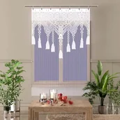 Firany - Firanka panel żakardowy frędzle Royal 100x165 cm biały - miniaturka - grafika 1