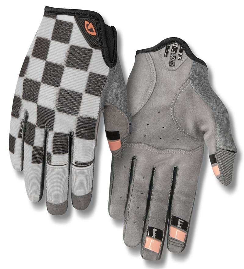 Giro, Rękawiczki kolarskie damskie, La Dnd checkered peach, grafitowy, rozmiar L