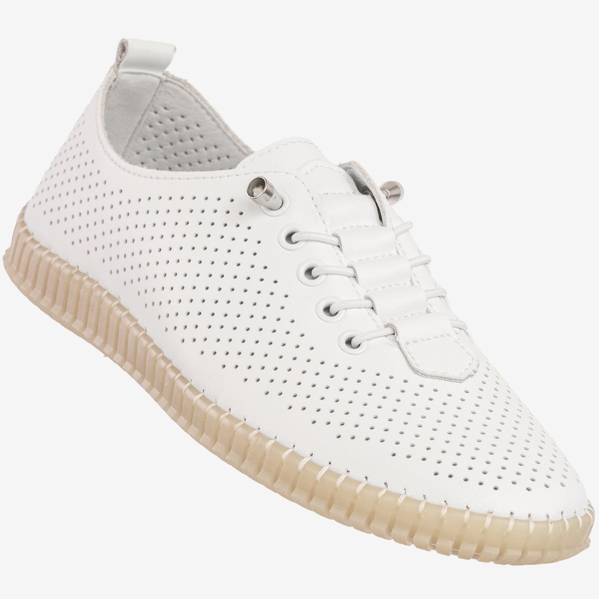 Półbuty Damskie Skórzane Buty Eleganckie Filippo Białe DP6140/26WH Biały 37