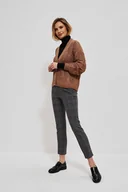 Spodnie damskie - Spodnie w kratę z nogawką 7/8-XS - miniaturka - grafika 1