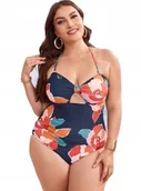 Stroje kąpielowe dla dziewczynek - Strój kąpielowy jednoczęściowy plus size kwiaty : Rozmiar - XXL - miniaturka - grafika 1