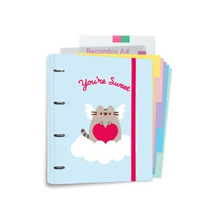 Pusheen - Segregator A4 z kolekcji Purrfect Love z kartkami (4 ringi, gumka) - Szkolne artykuły papiernicze - miniaturka - grafika 1