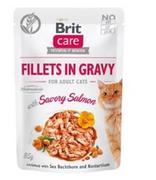 Mokra karma dla kotów - Brit CARE Cat Pouches Fillets in Gravy with Savory Salmon 85g 42504-uniw - miniaturka - grafika 1