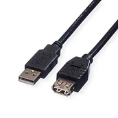 Kable USB - Roline Kabel USB USBcable USB 2.0 A/A męskie - żeńskie1.8 m black - 11.02.8948 - miniaturka - grafika 1