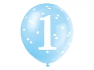 Balony i akcesoria - Balony z nadrukiem cyfra 1 - 30,4 cm - 5 szt. - miniaturka - grafika 1
