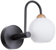 Lampy ścienne - Sigma czarny kinkiet z białym kloszem REA 31990 lampa ścienna w stylu loft szklana kula 31990 - miniaturka - grafika 1
